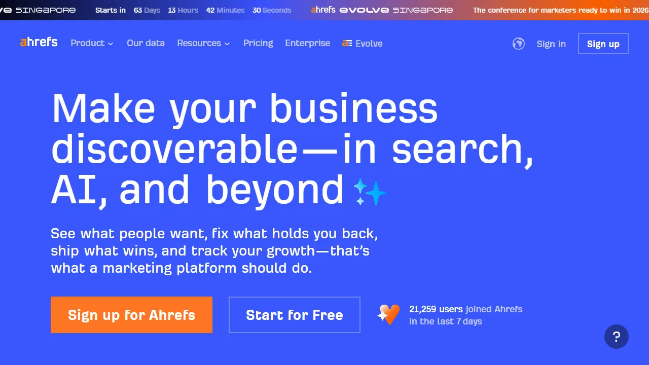 Ahrefsのスクリーンショット