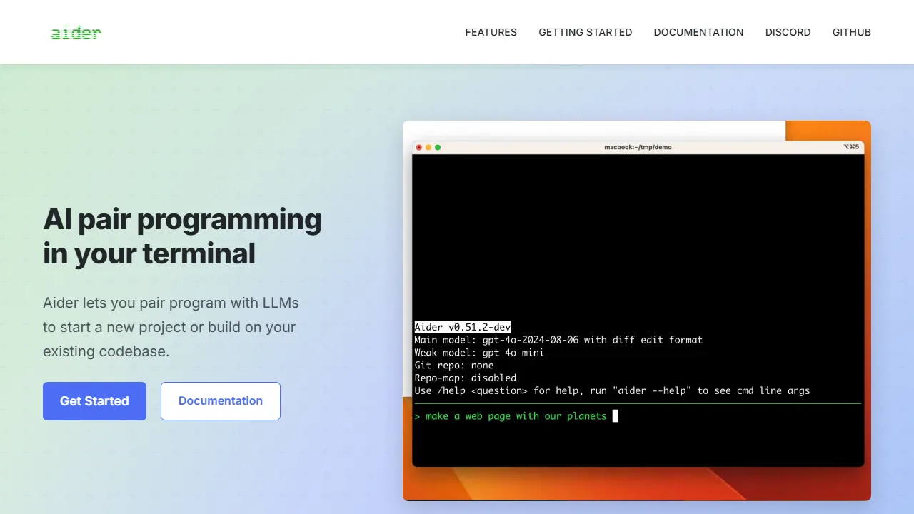 Aiderのスクリーンショット