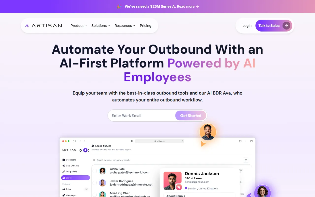 Artisan AIのスクリーンショット