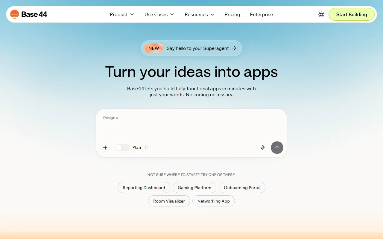 Base44のスクリーンショット