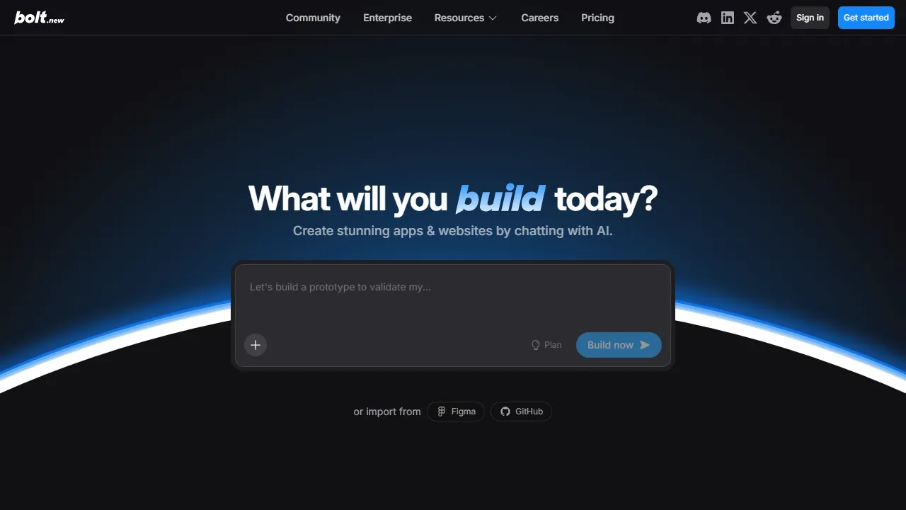 Bolt.newのスクリーンショット