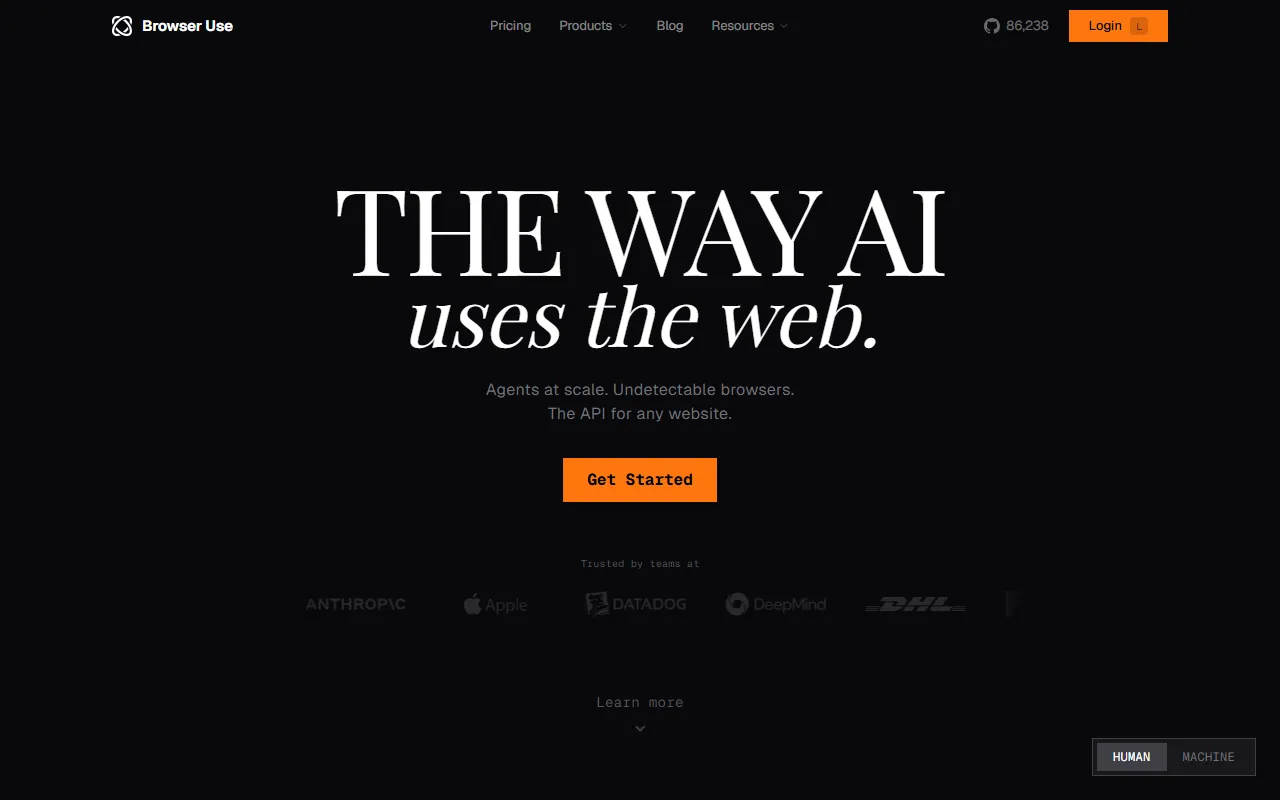 Browser Useのスクリーンショット