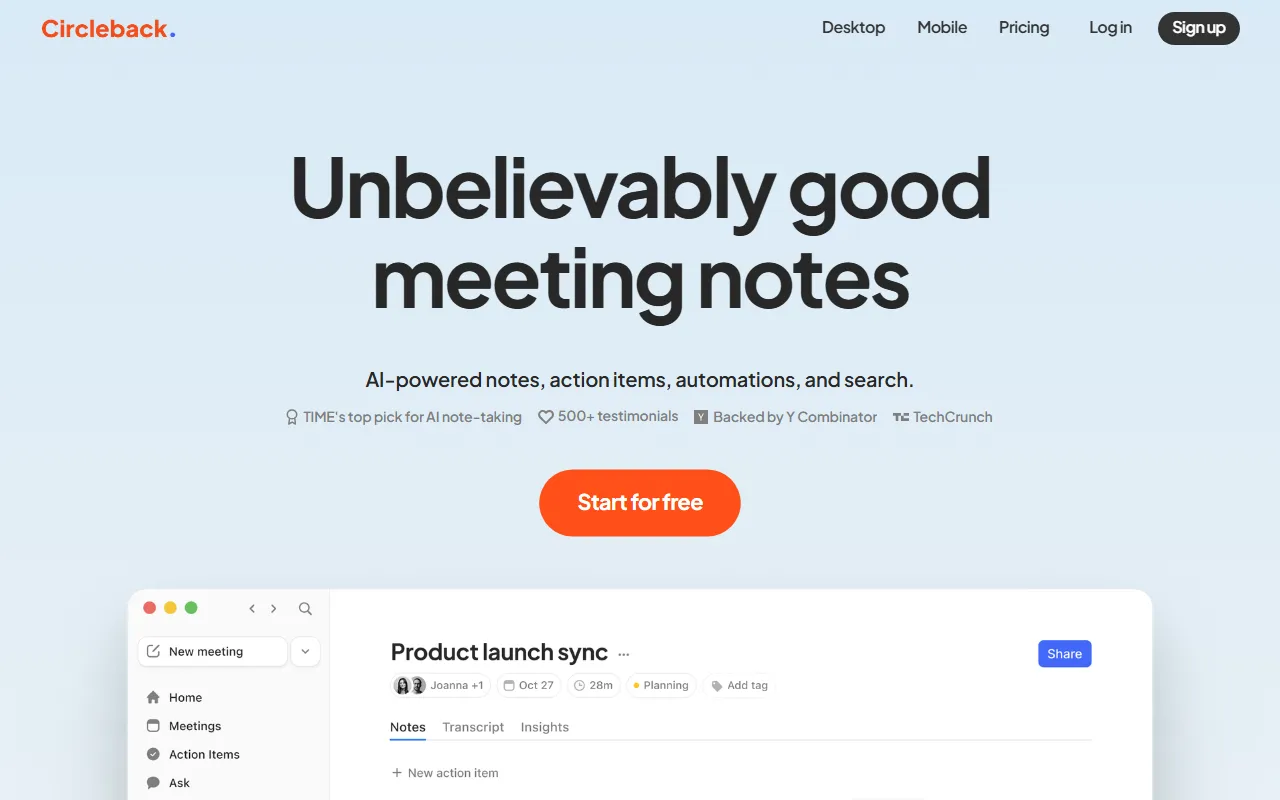 Circlebackのスクリーンショット