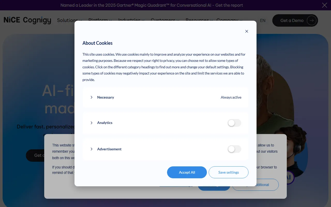 Cognigyのスクリーンショット