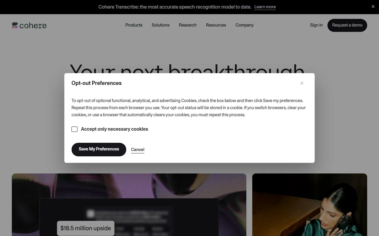 Cohereのスクリーンショット