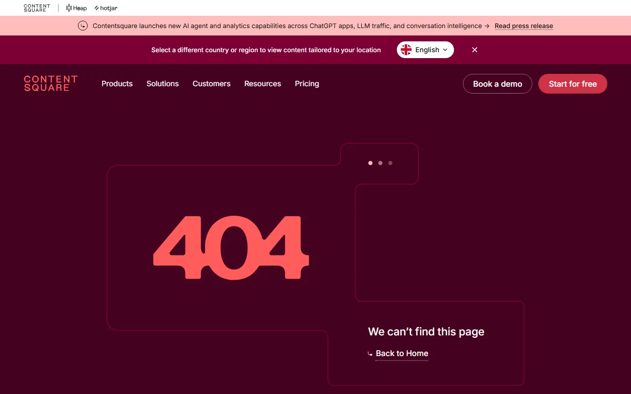 Contentsquareのスクリーンショット
