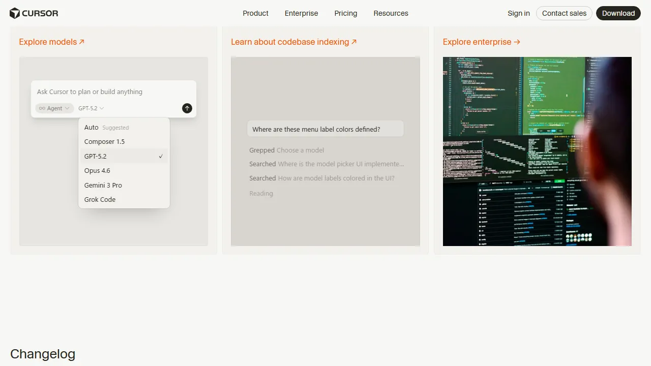 Cursorのスクリーンショット
