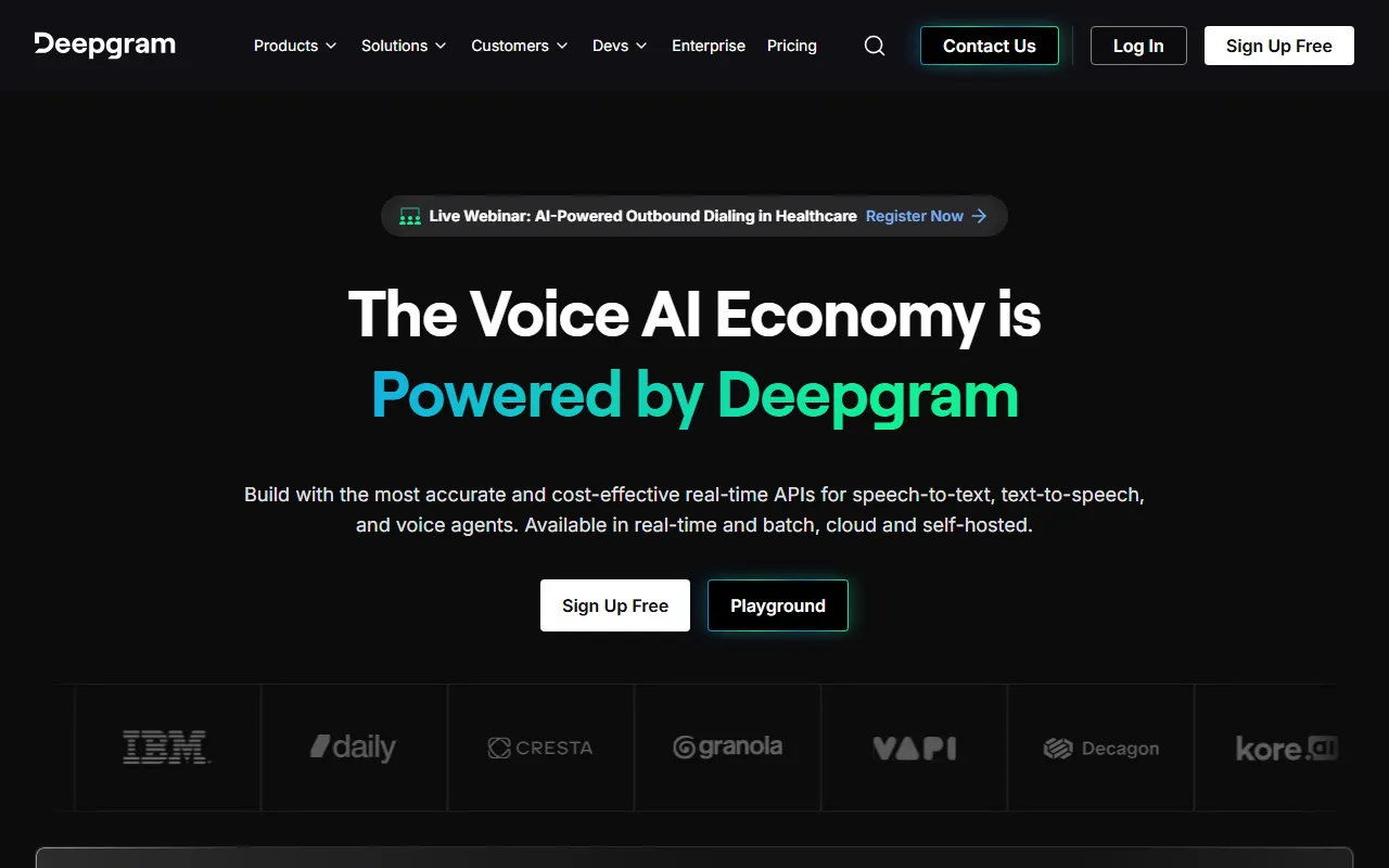 Deepgramのスクリーンショット