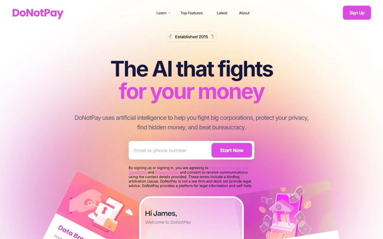 DoNotPayのスクリーンショット