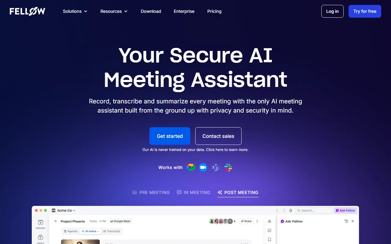 Fellow AIのスクリーンショット