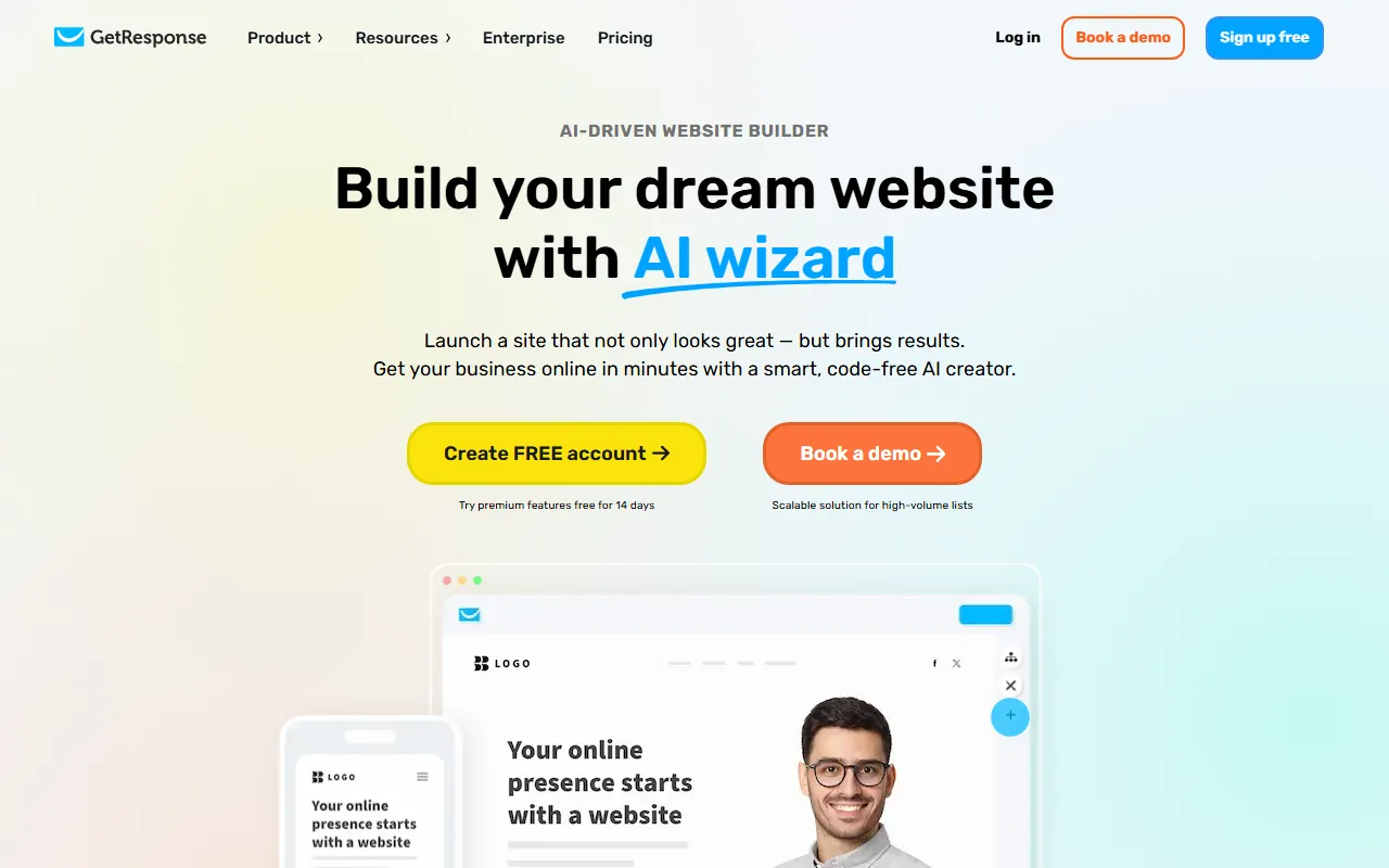 GetResponse Website Builderのスクリーンショット