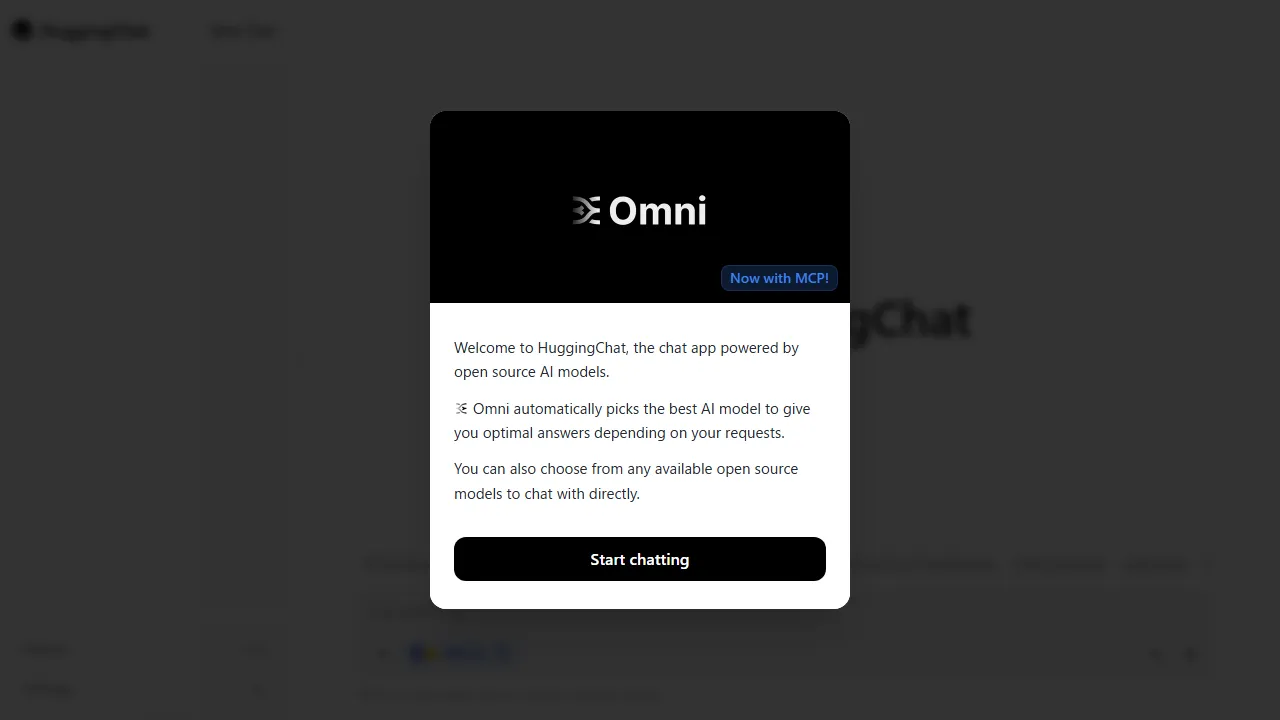 HuggingChatのスクリーンショット