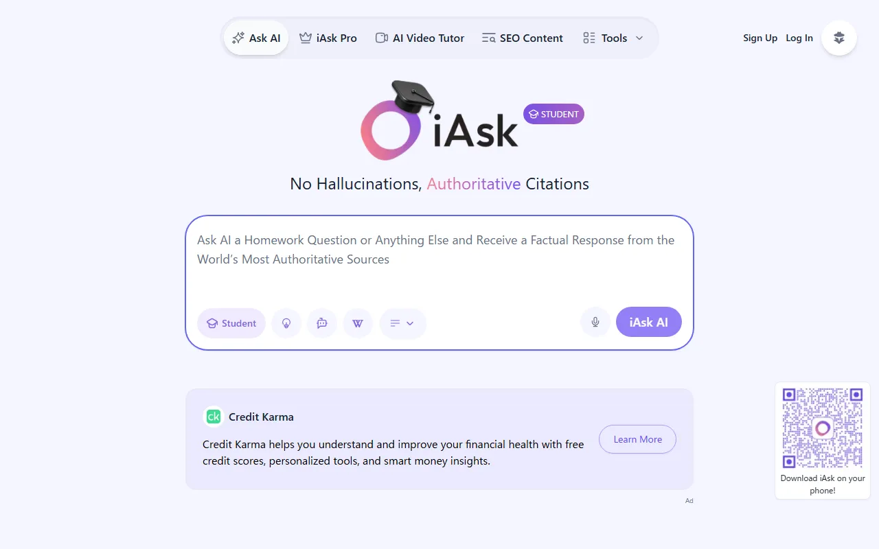 iAsk.AIのスクリーンショット