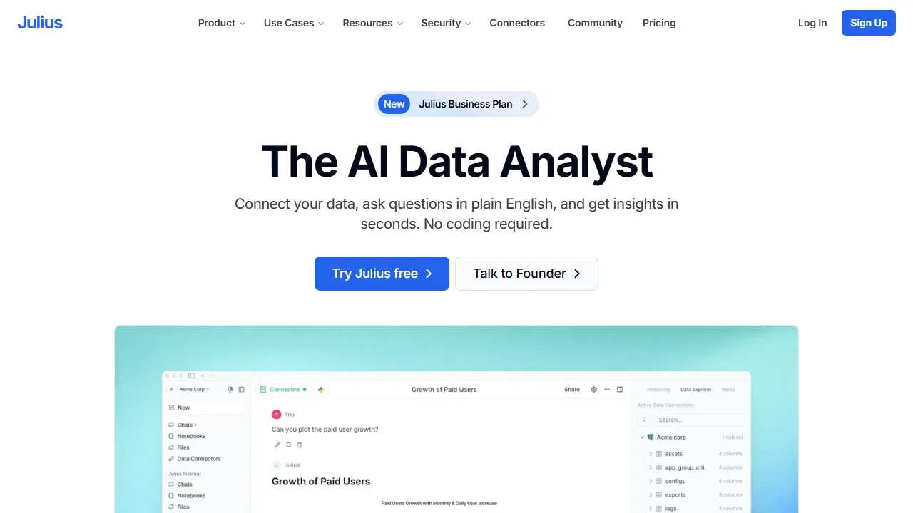 Julius AIのスクリーンショット