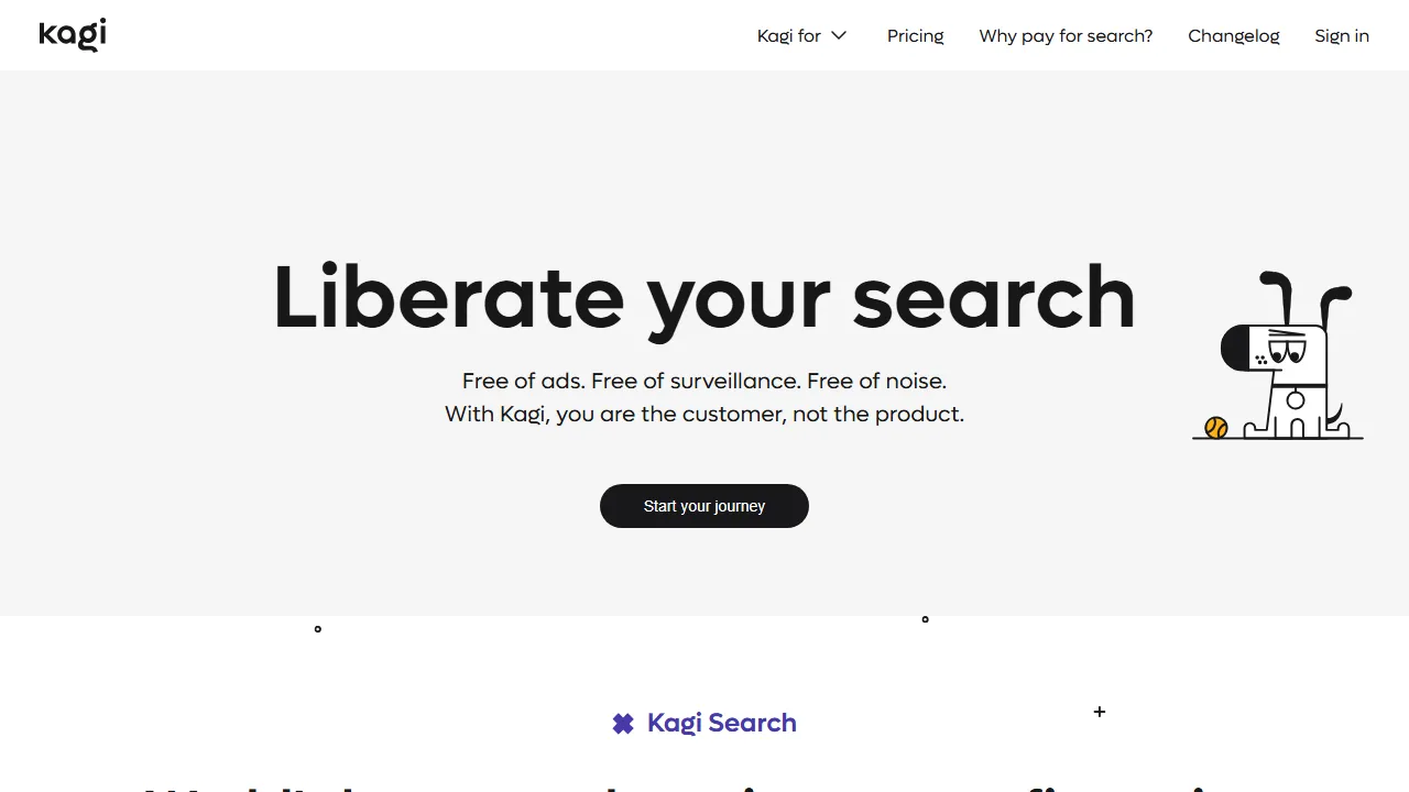 Kagi Searchのスクリーンショット
