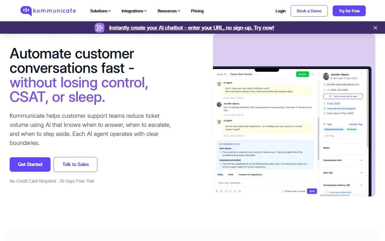 Kommunicateのスクリーンショット