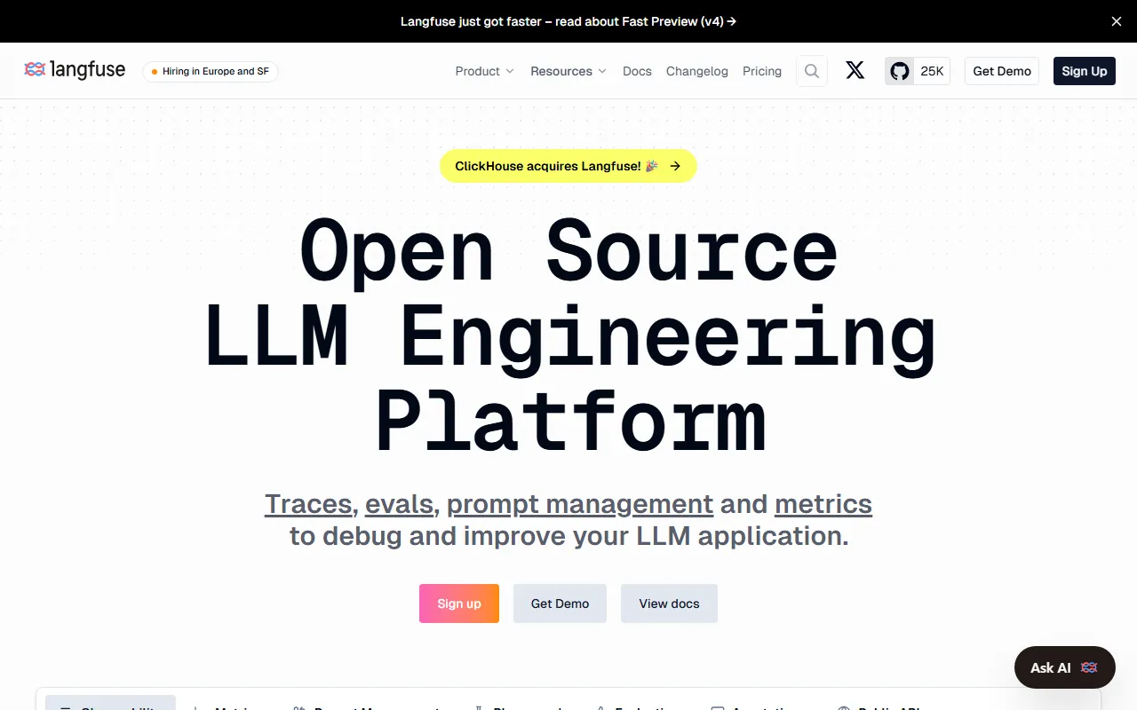 Langfuseのスクリーンショット