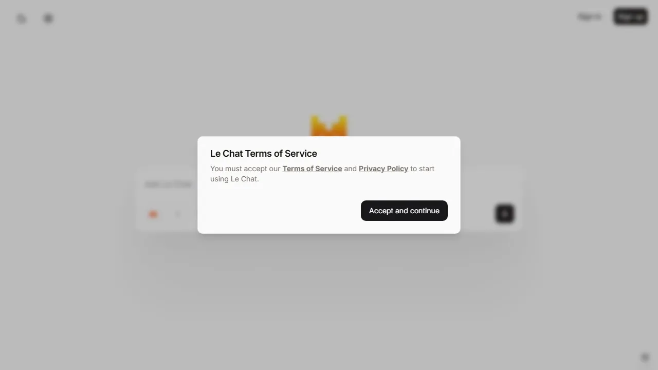 Le Chat (Mistral)のスクリーンショット