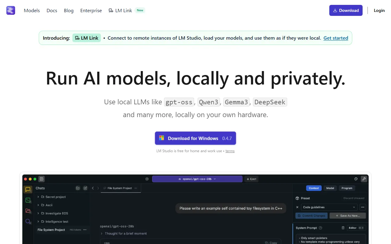 LM Studioのスクリーンショット