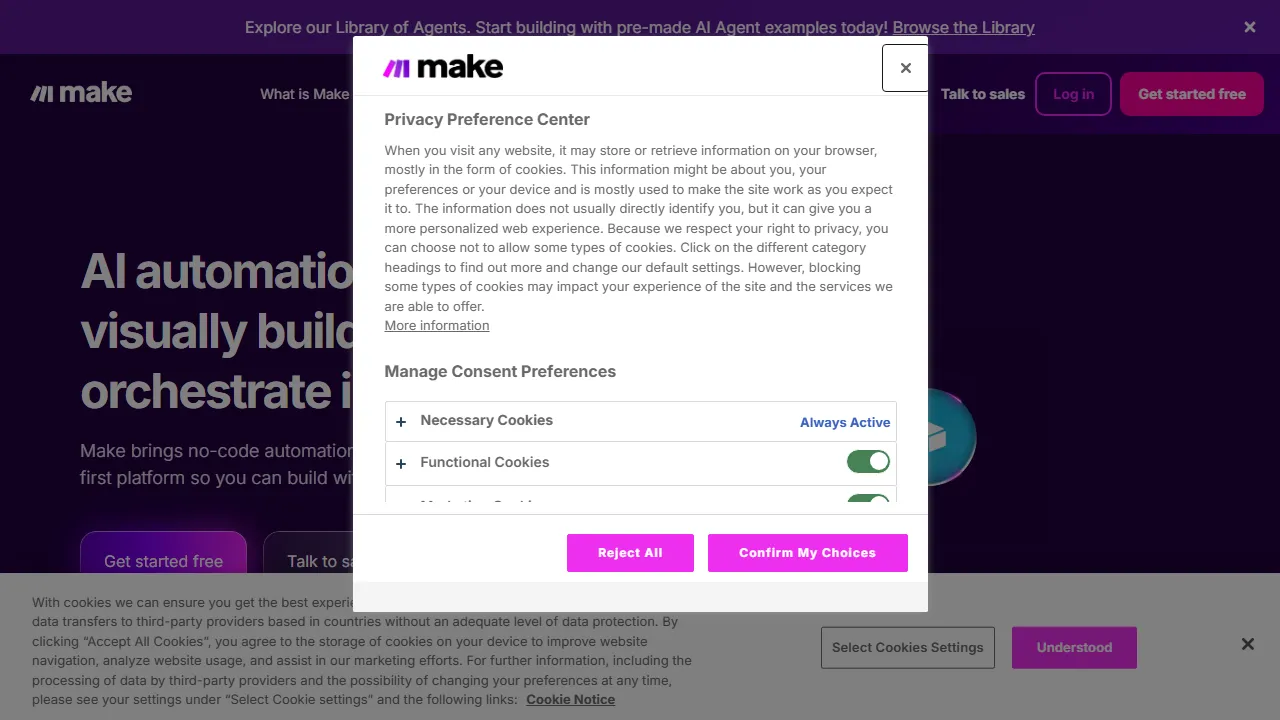 Make（旧Integromat）のスクリーンショット
