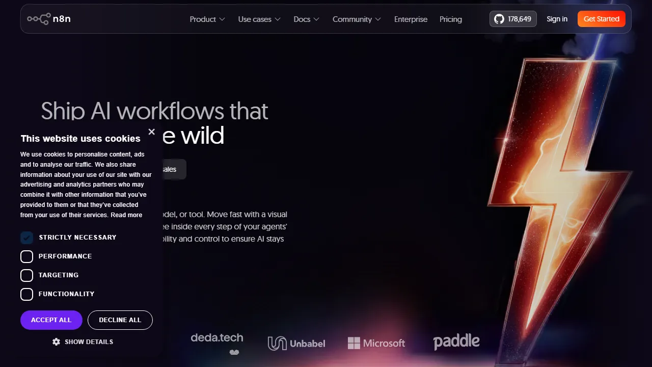 n8nのスクリーンショット