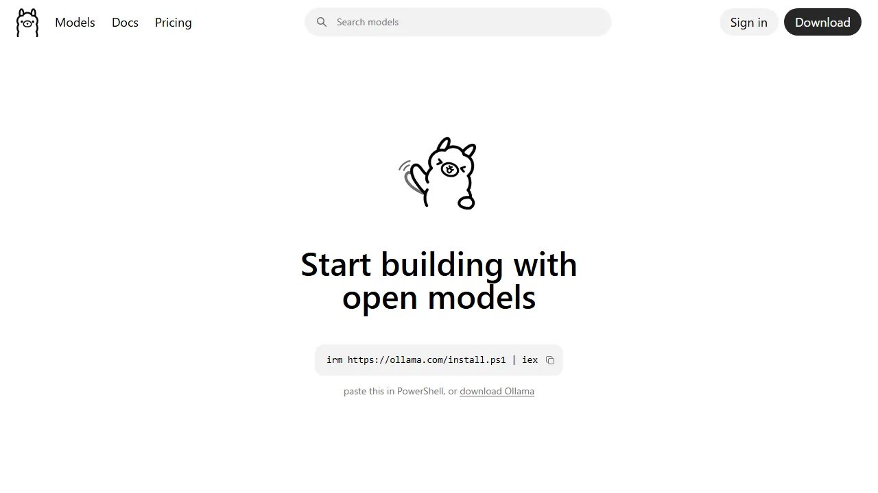 Ollamaのスクリーンショット