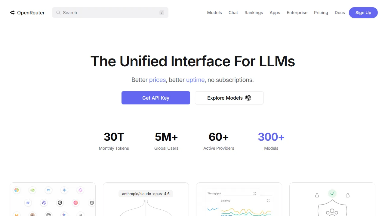 OpenRouterのスクリーンショット