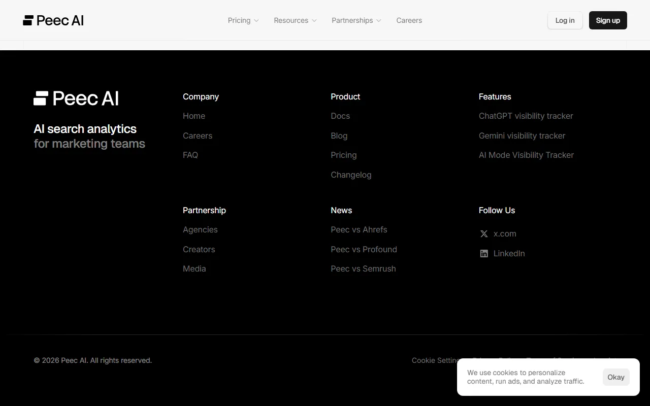 Peec AIのスクリーンショット