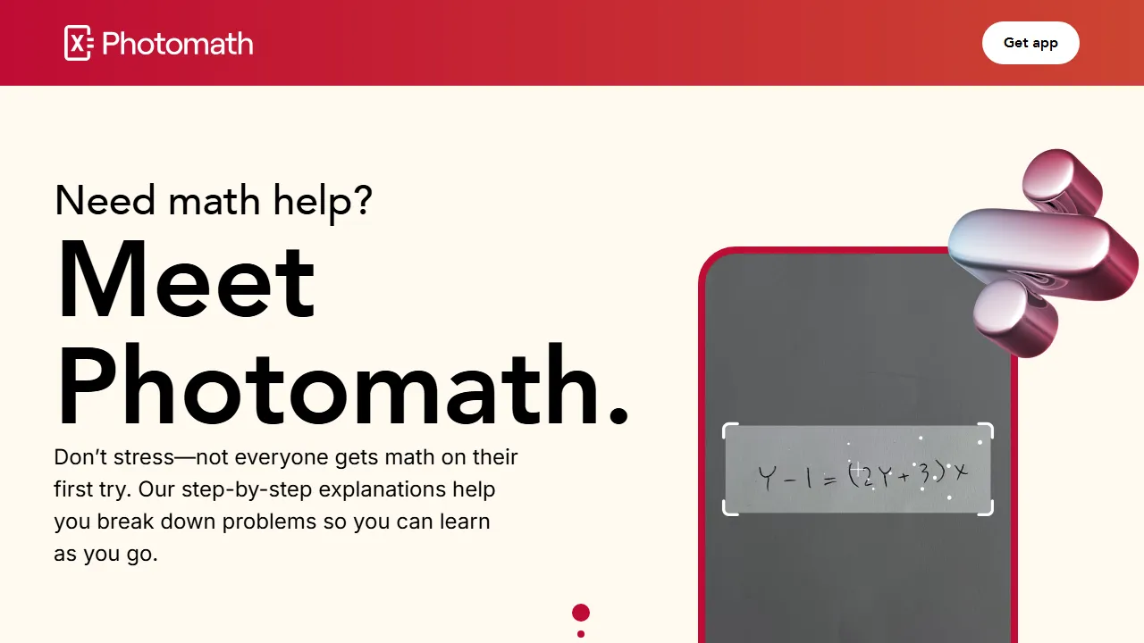 Photomathのスクリーンショット