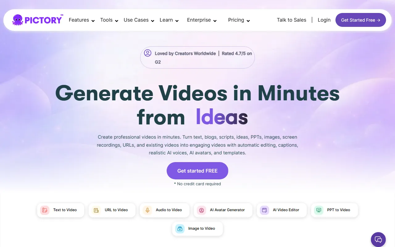 Pictory AIのスクリーンショット