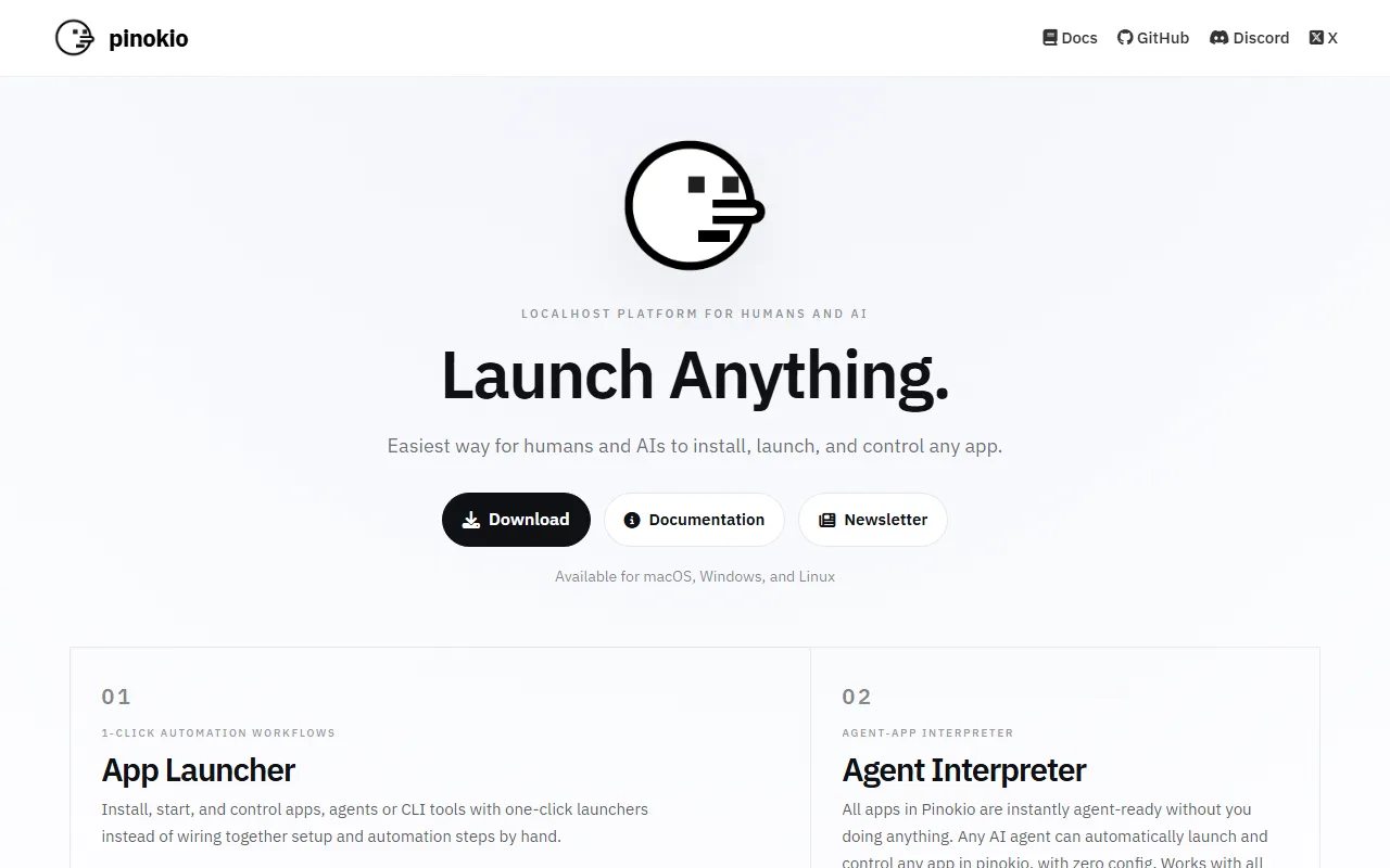 Pinokioのスクリーンショット