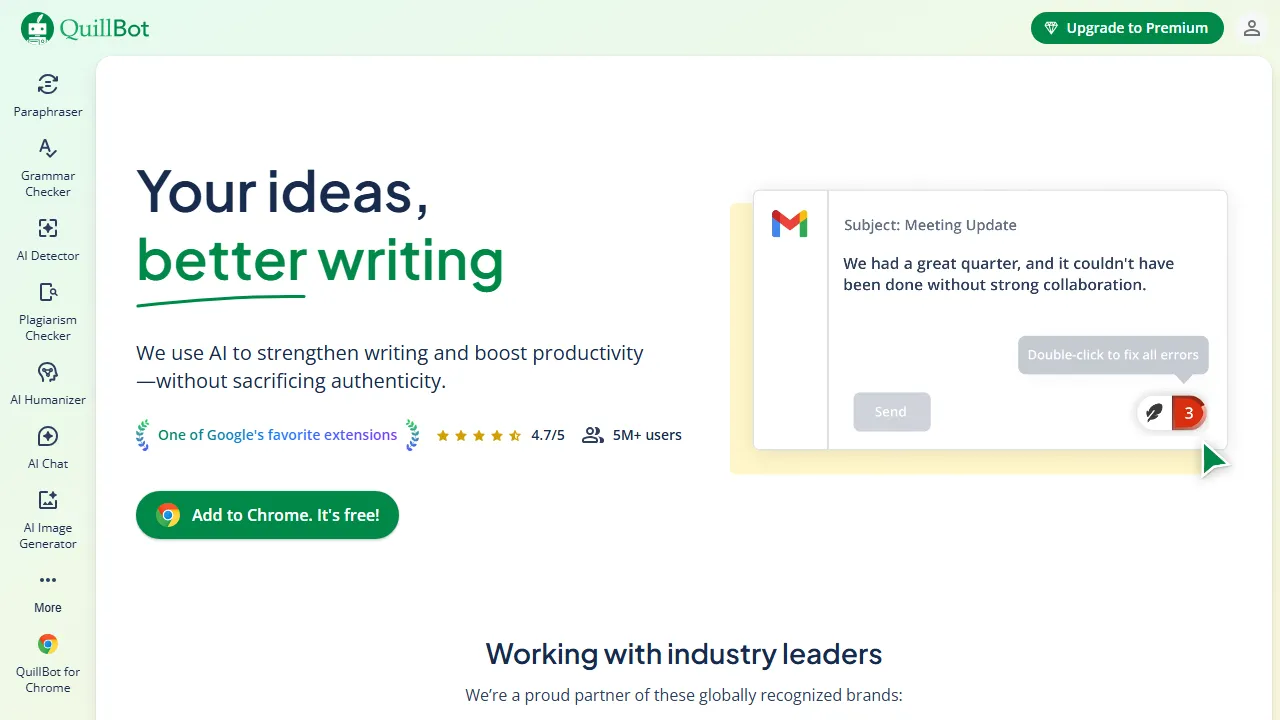 QuillBot Summarizerのスクリーンショット