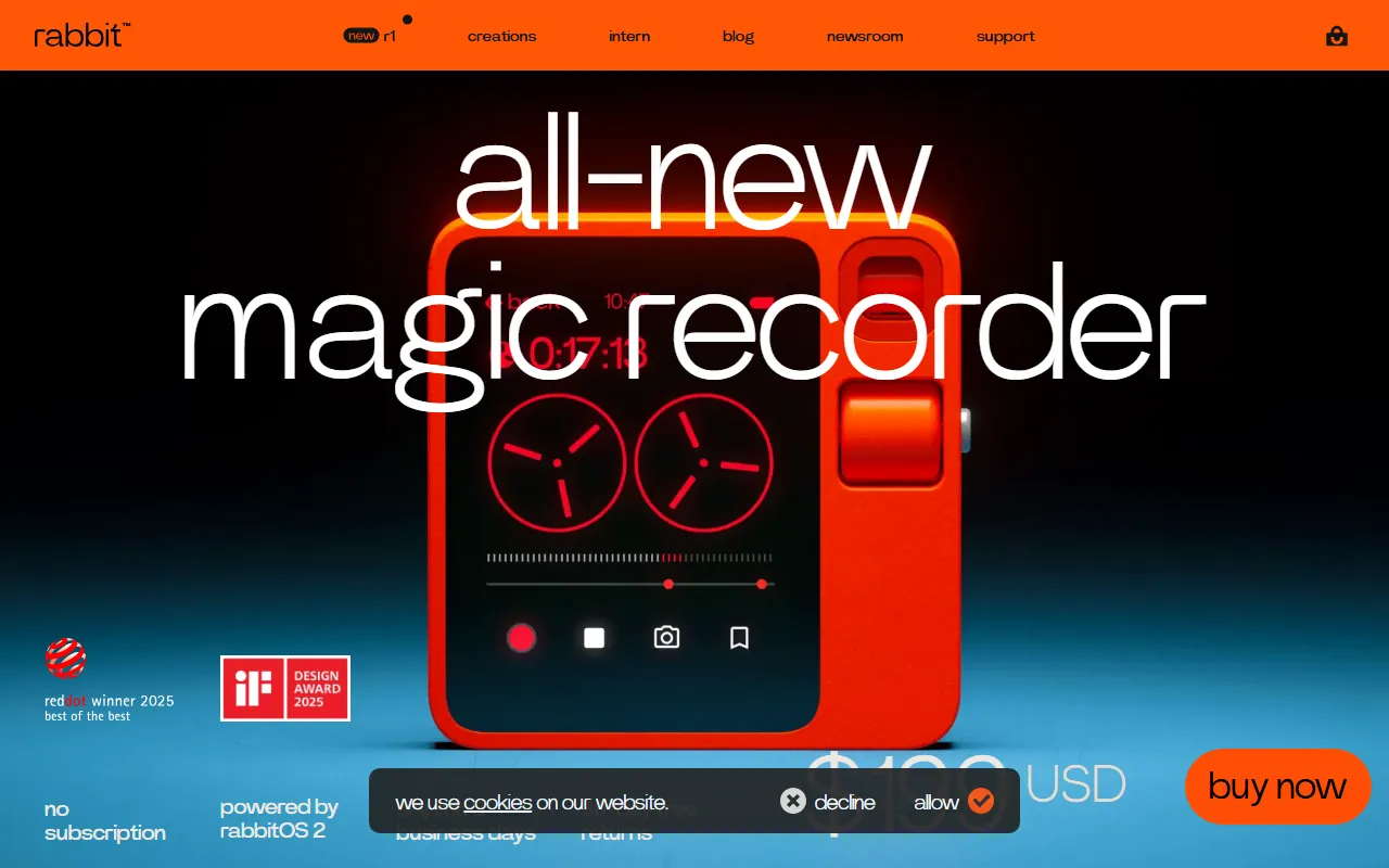 Rabbit R1のスクリーンショット