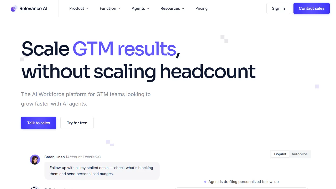 Relevance AIのスクリーンショット