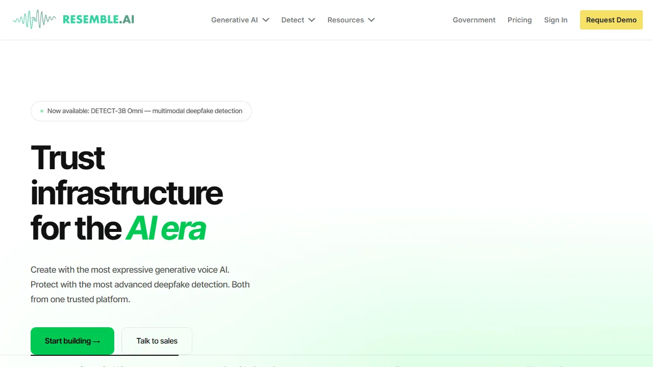 Resemble AIのスクリーンショット