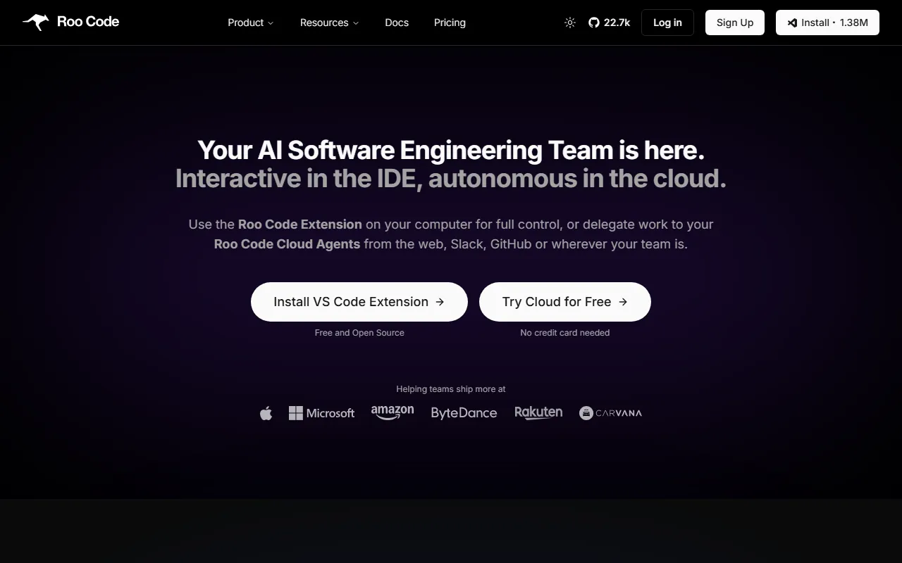 Roo Codeのスクリーンショット