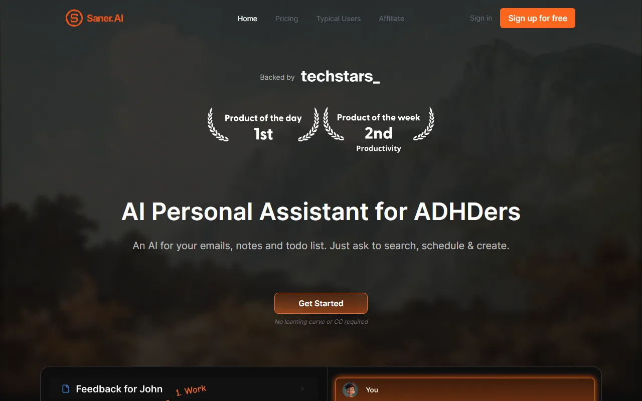 Saner.aiのスクリーンショット