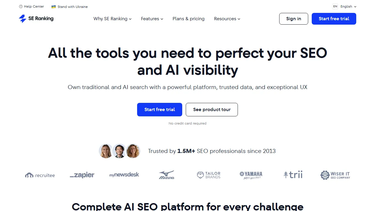 SE Rankingのスクリーンショット