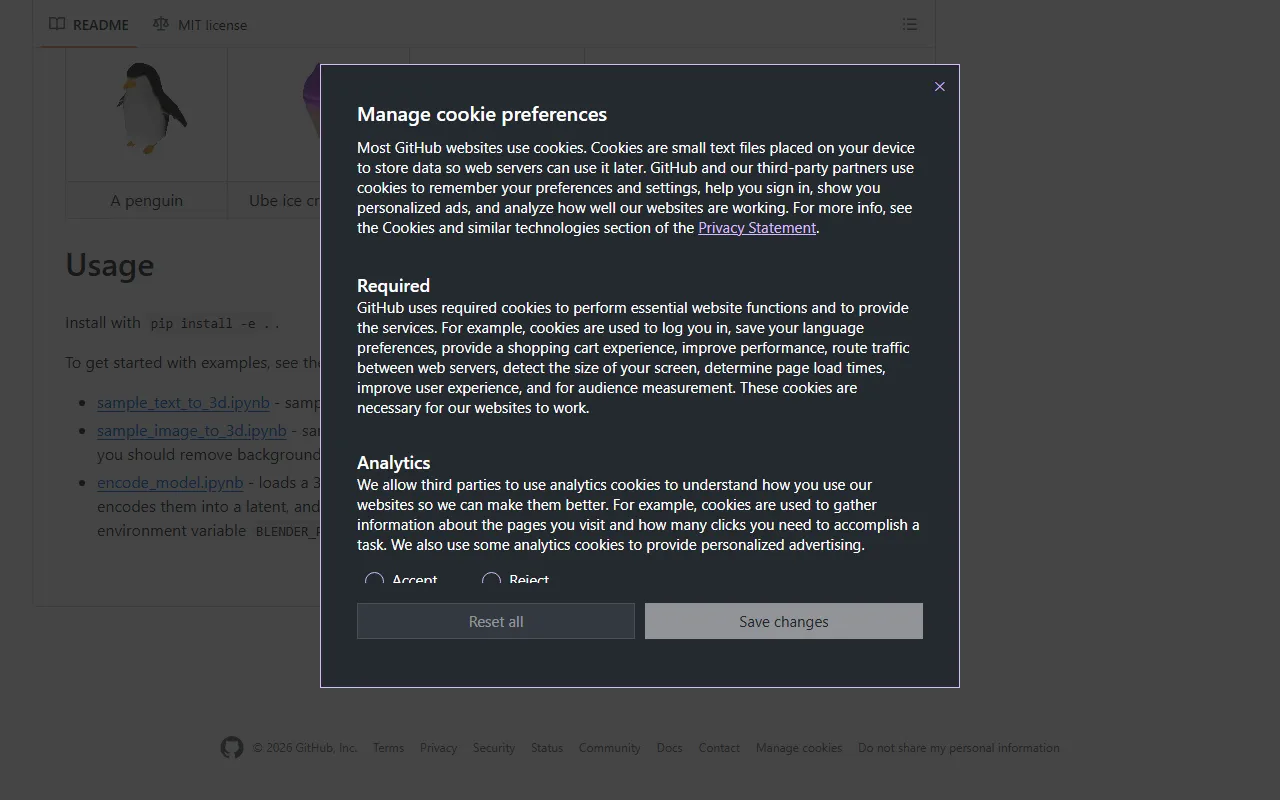 Shap-Eのスクリーンショット