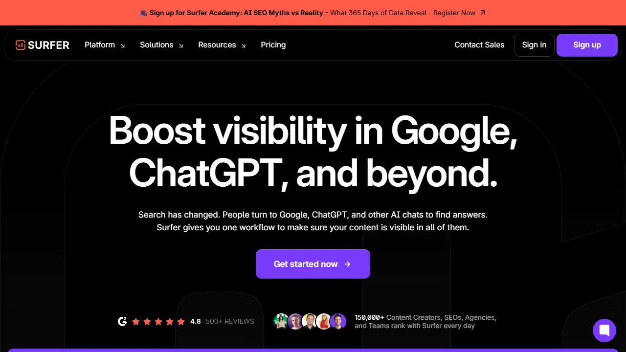 Surfer SEOのスクリーンショット