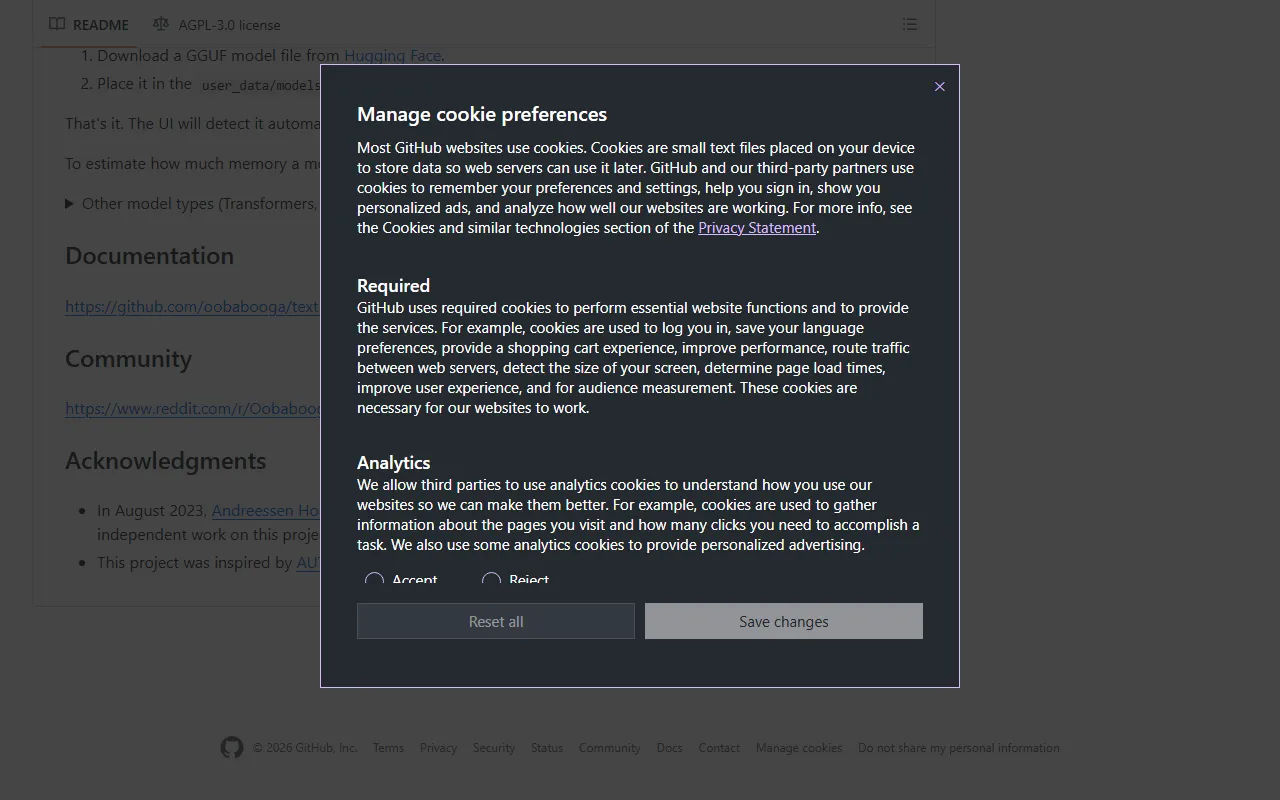 text-generation-webuiのスクリーンショット