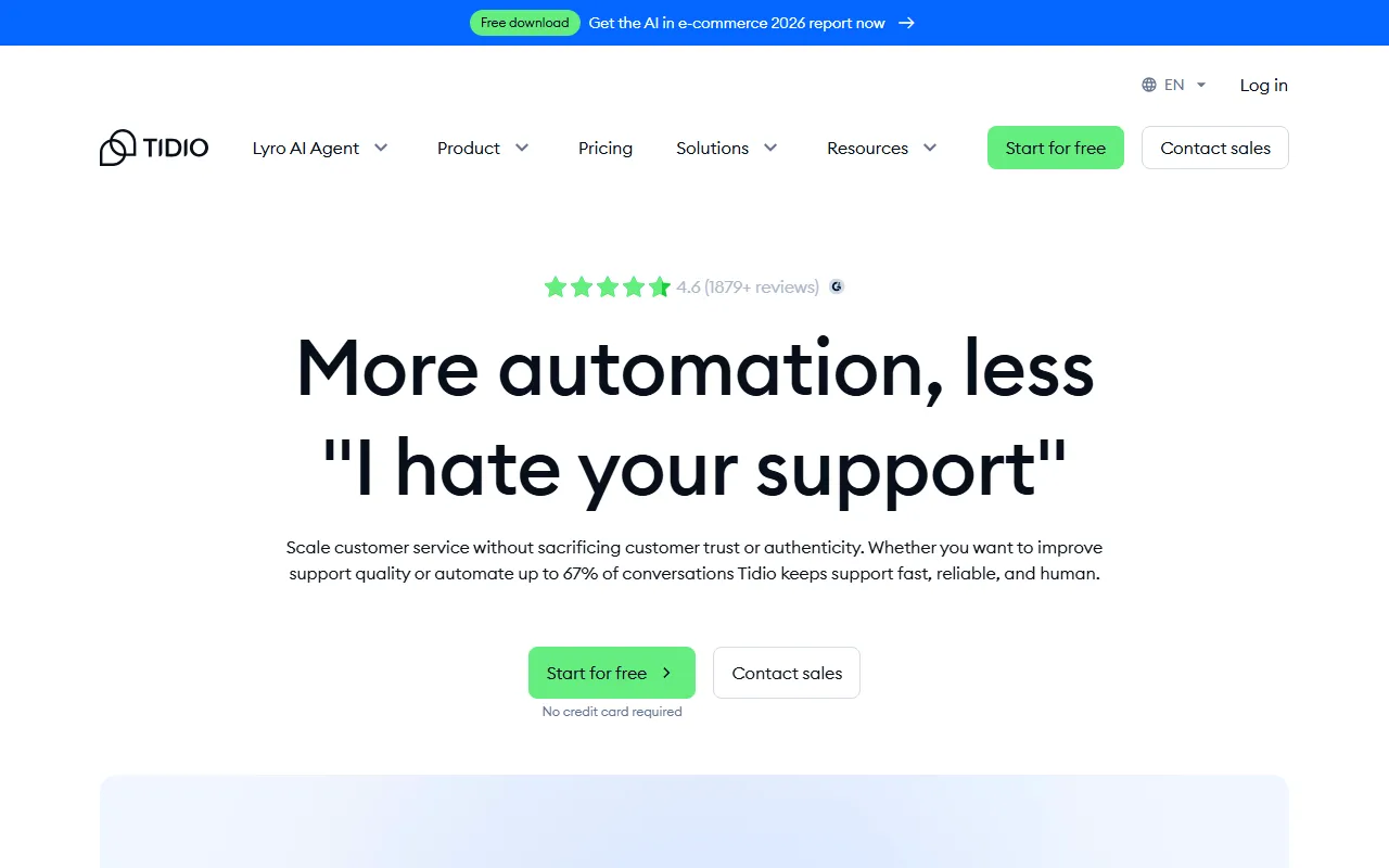 Tidio AIのスクリーンショット