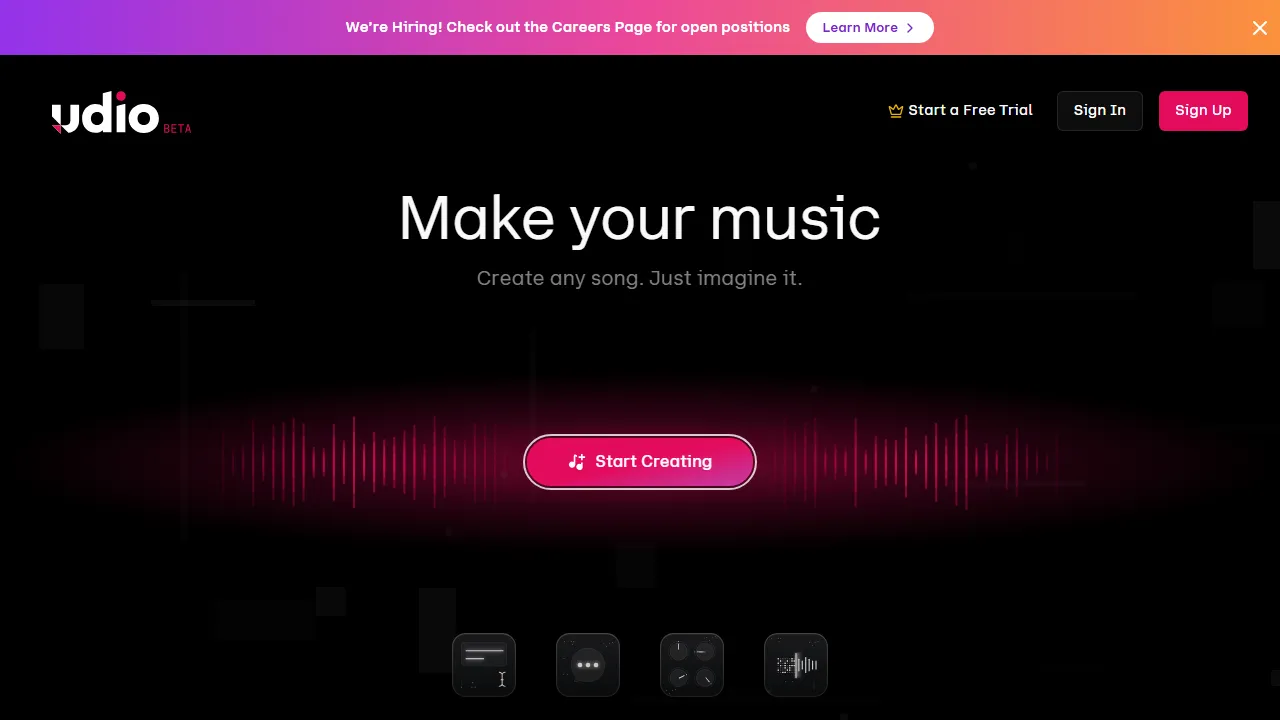 Udioのスクリーンショット