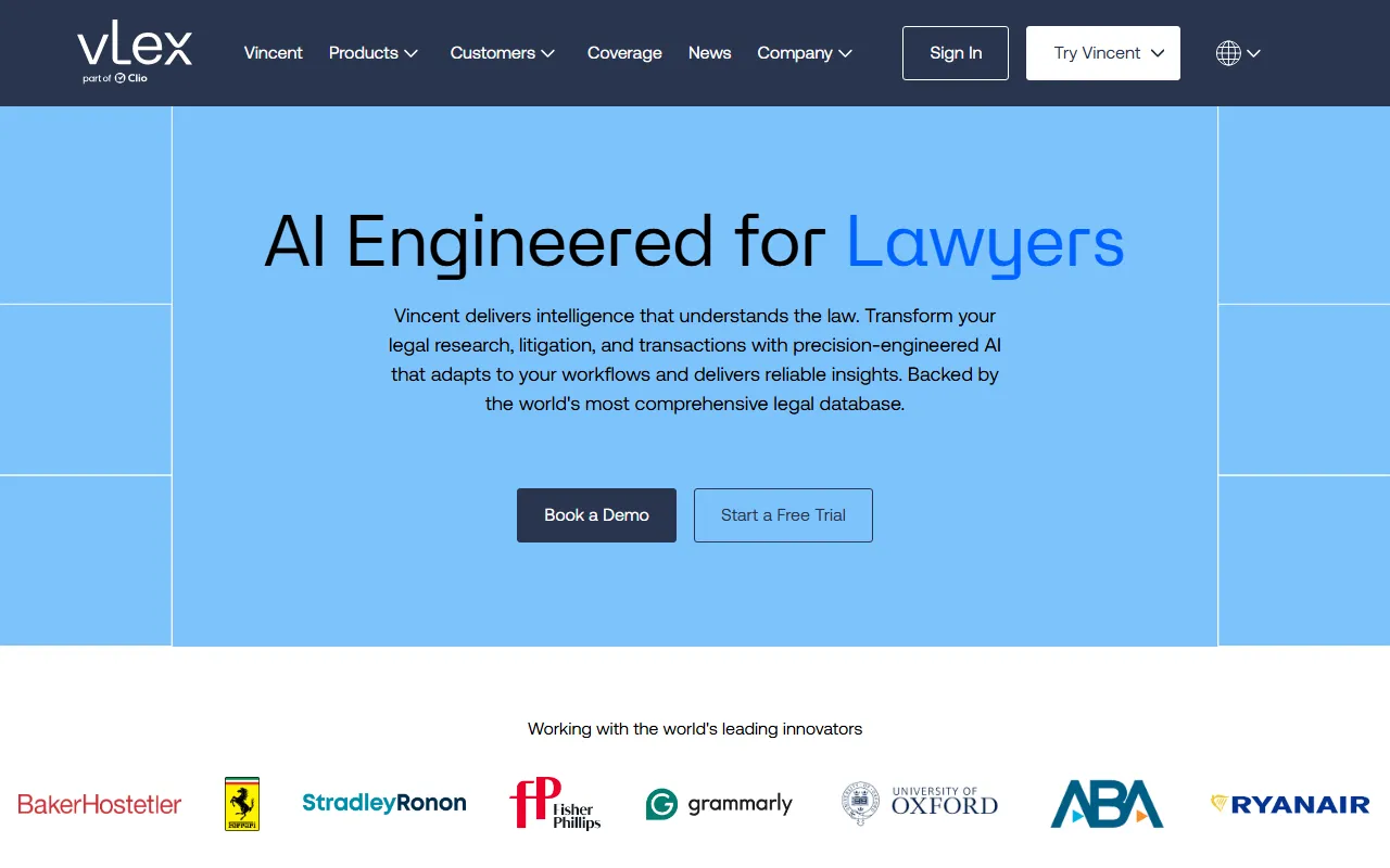vLex Vincent AIのスクリーンショット