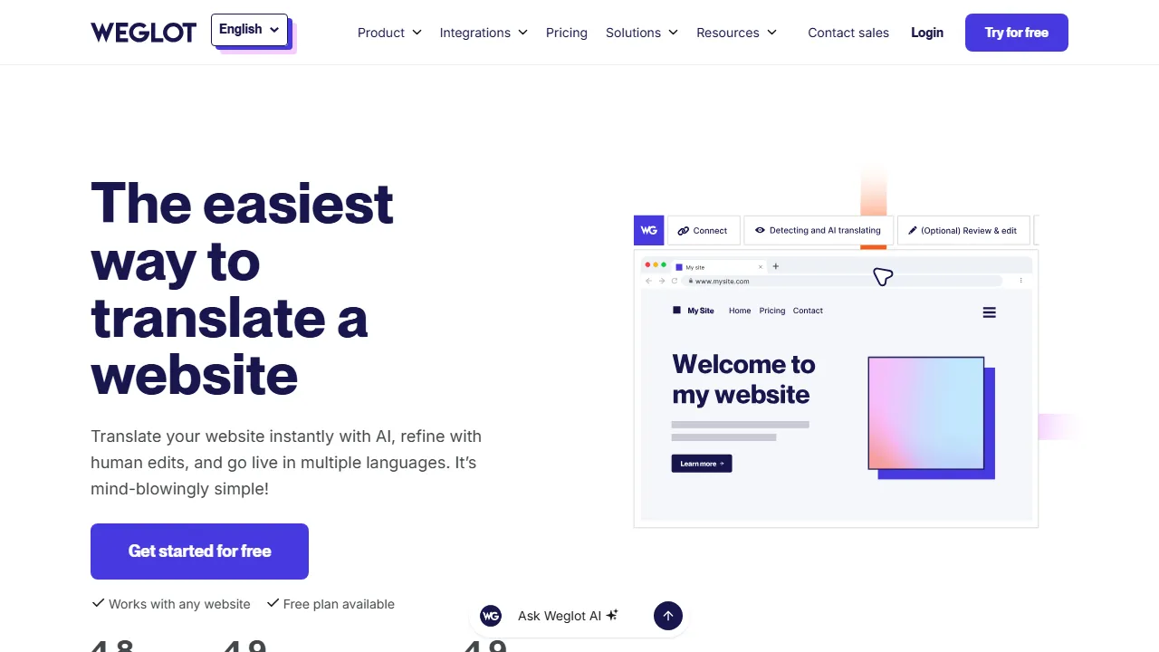 Weglotのスクリーンショット