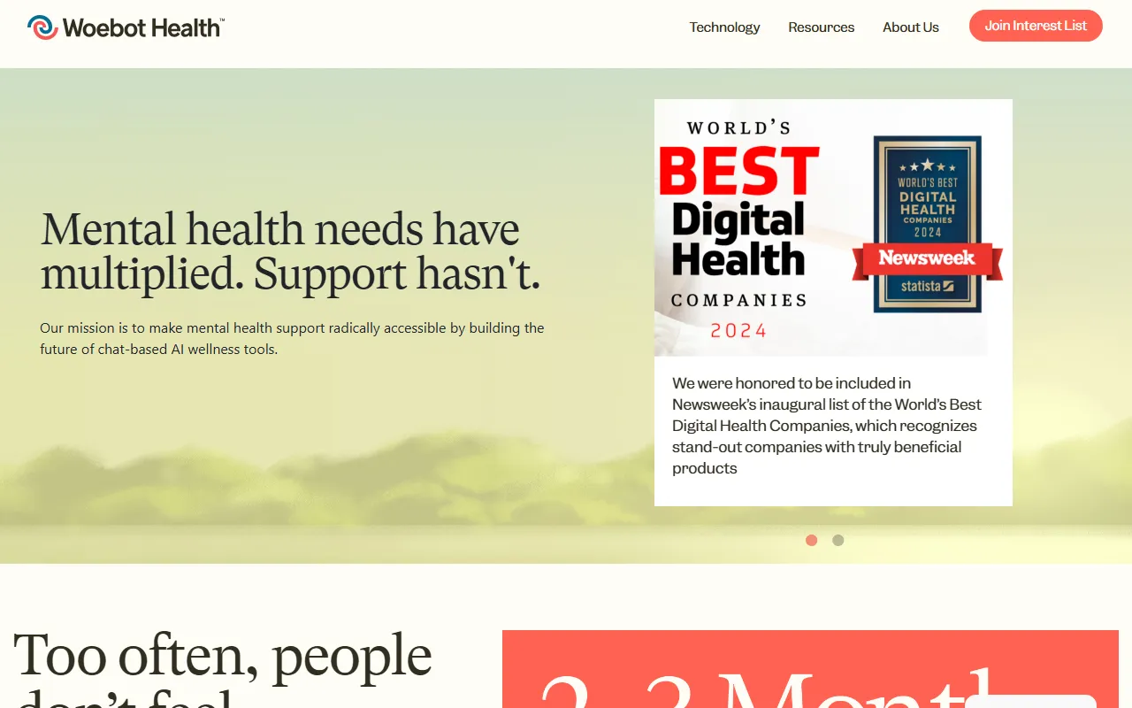 Woebotのスクリーンショット