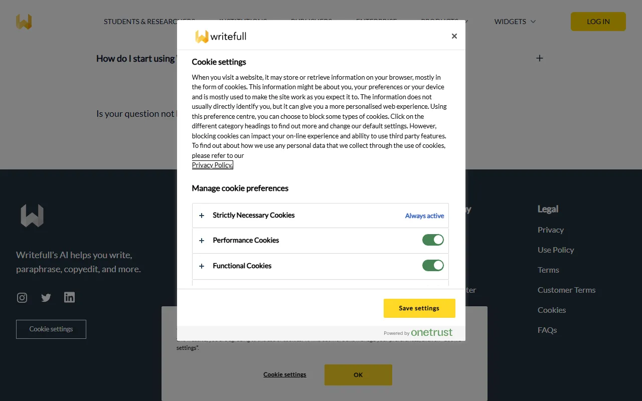 Writefullのスクリーンショット